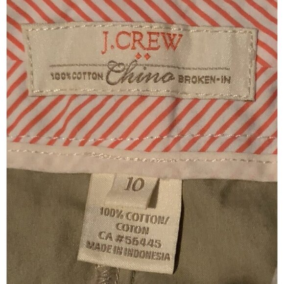 J. Crew Womens Chino Broken In Cotton Shorts Size 10 Beige Pockets - Picture 6 of 8